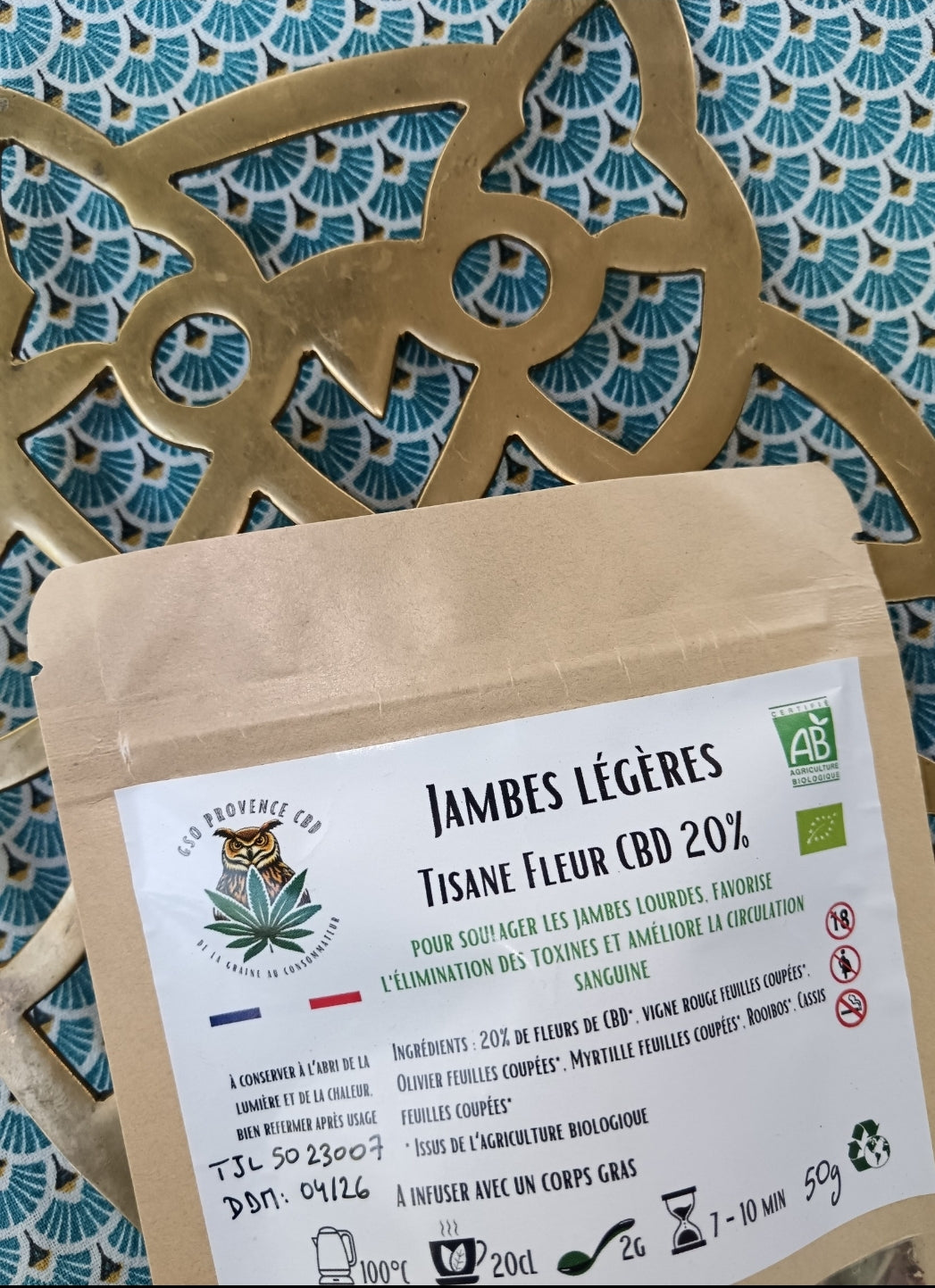 Tisane Jambes légères Bio 50g - GSO PROVENCE CBD