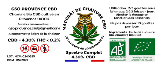 Huile de chanvre Bio CBD 10ml