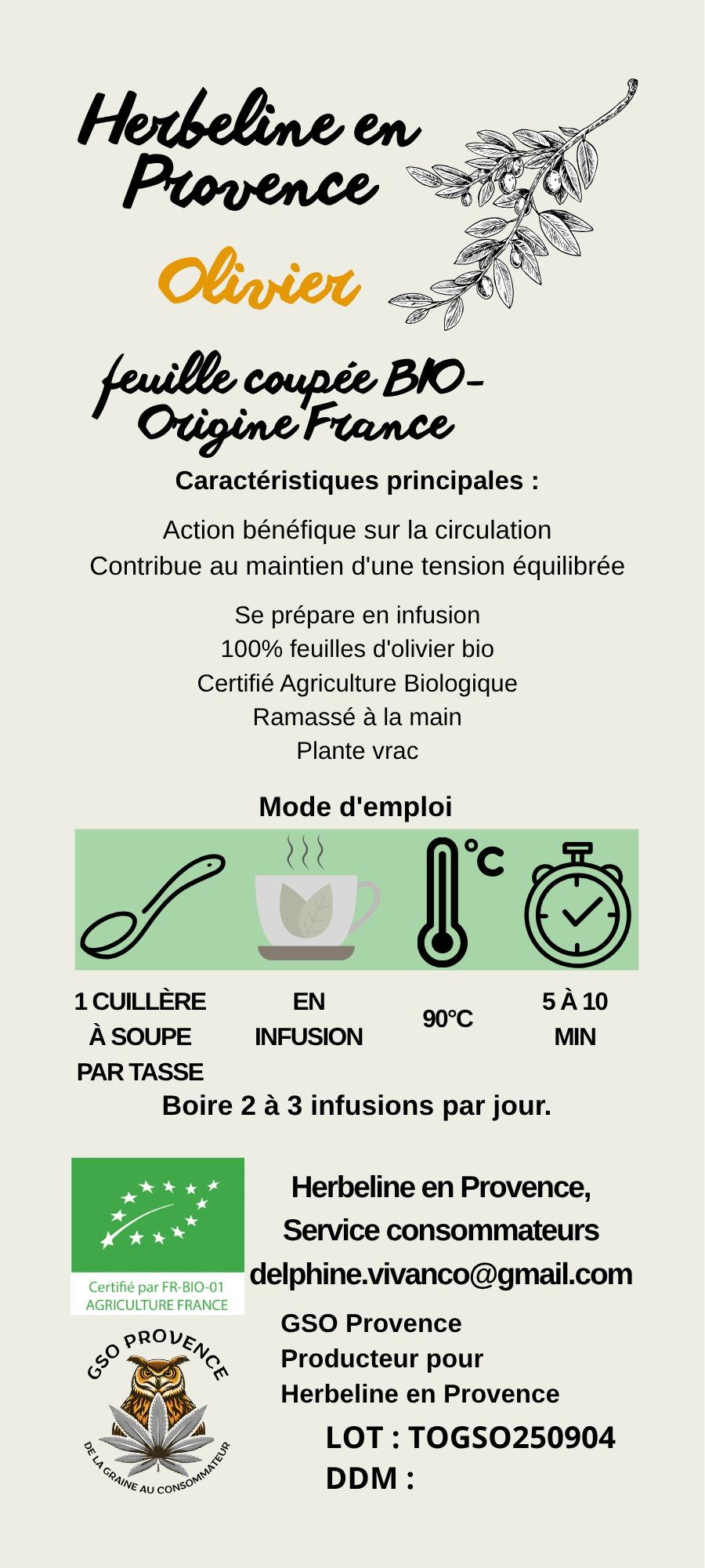 Feuilles d'olivier Bio 50g