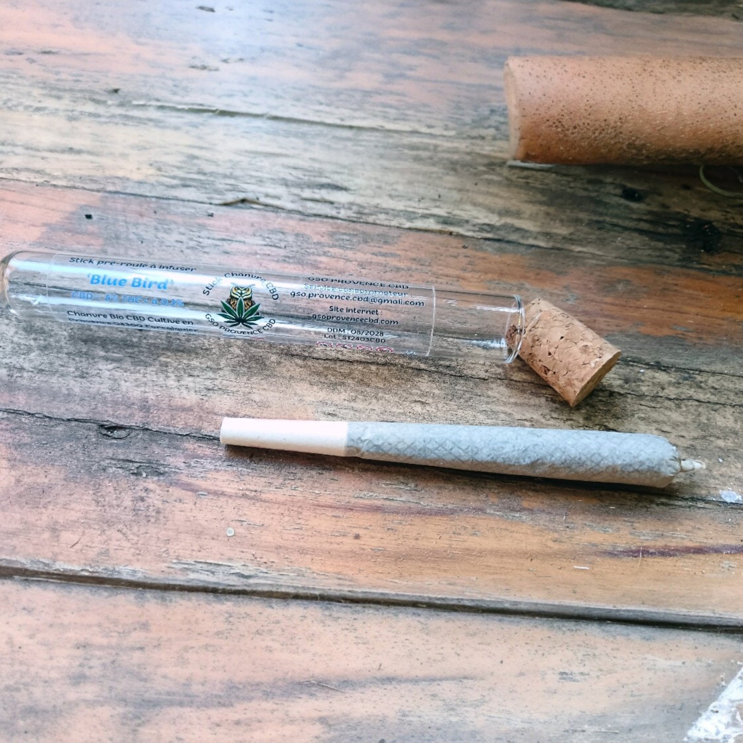 Stick pré-roulé bio 'Blue Bird' - GSO PROVENCE CBD