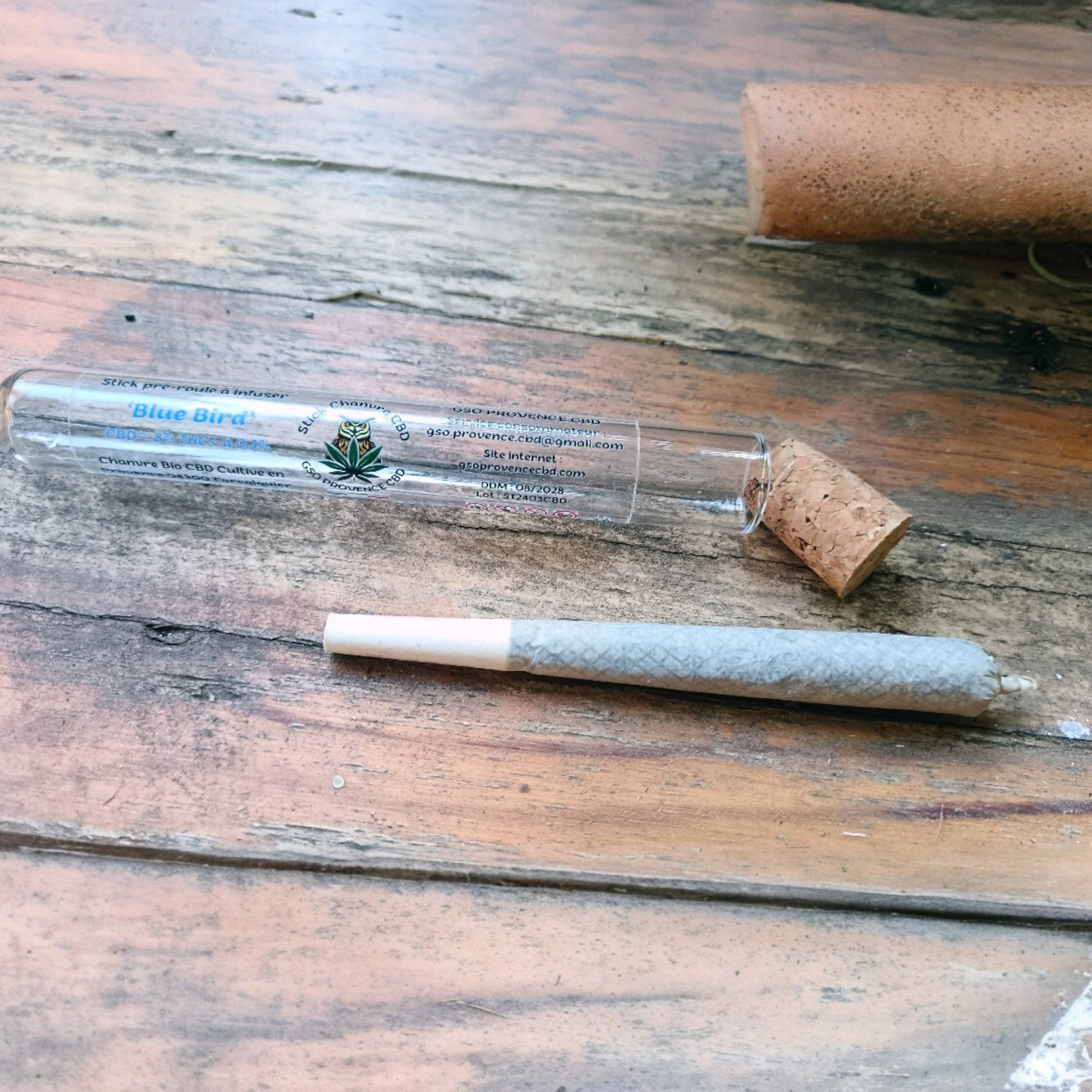 Stick pré-roulé bio 'Blue Bird' - GSO PROVENCE CBD